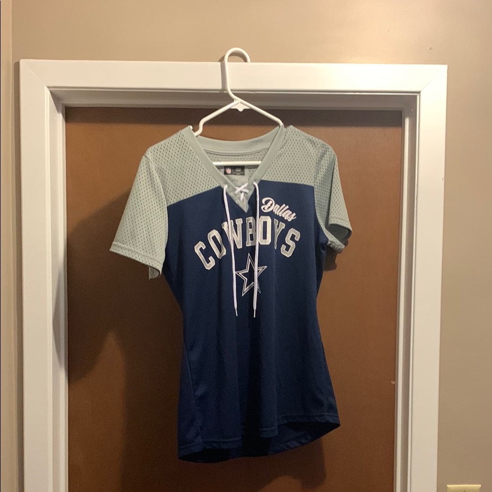 Dallas Cowboys Navy and Gray V-Neck Jersey